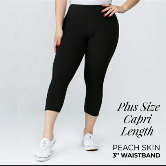 Private Label Pants - Plus size peach feel capris leggings